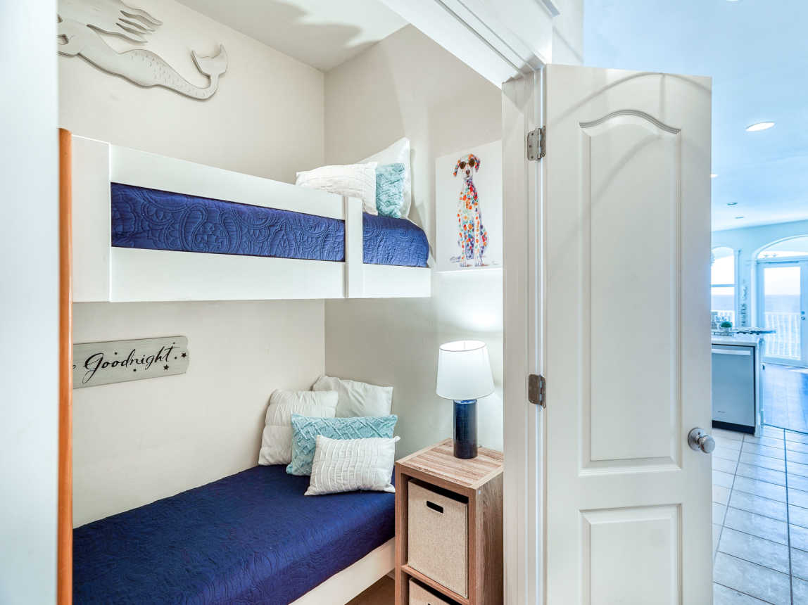 Bunk Area - A Twin over Twin Bunk Bed Located in the Hallway