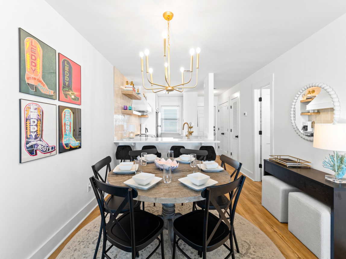 Dining Table for Six and Four Bar Stools