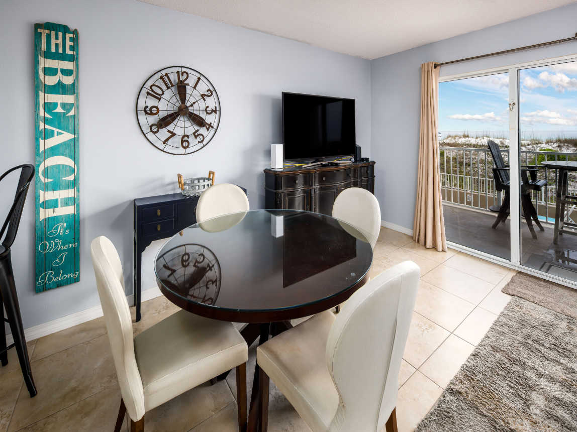 Dining table with seating for four