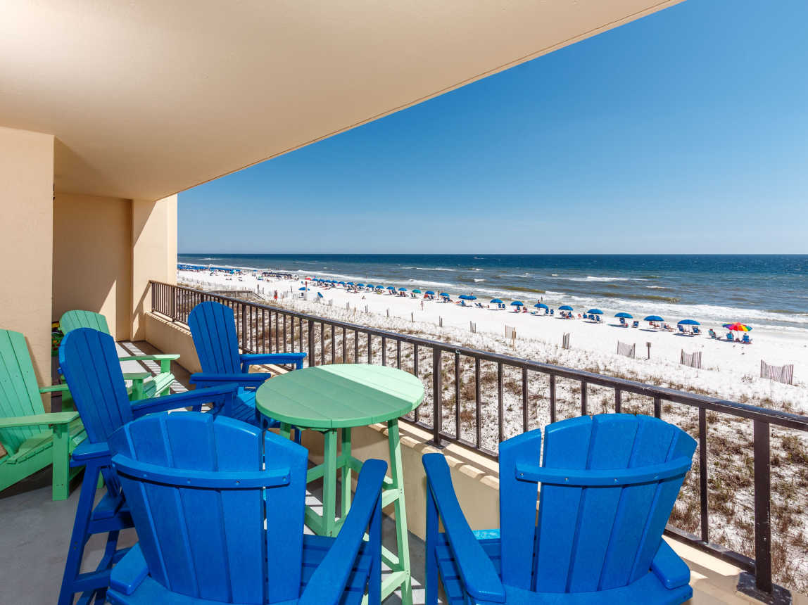 Private balcony with gulf front views