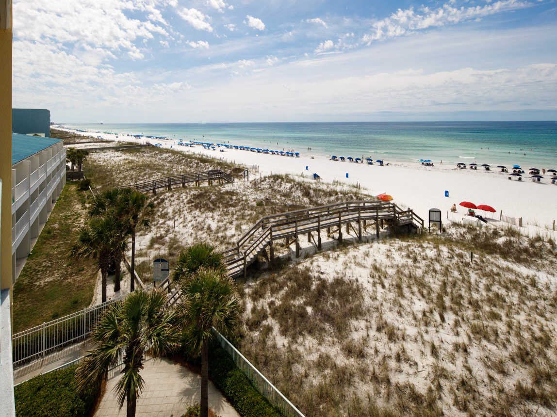 Balcony views of the beach access