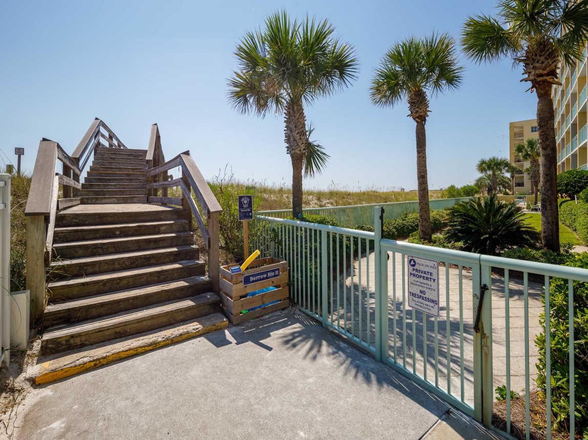 Direct beach access off of pool deck
