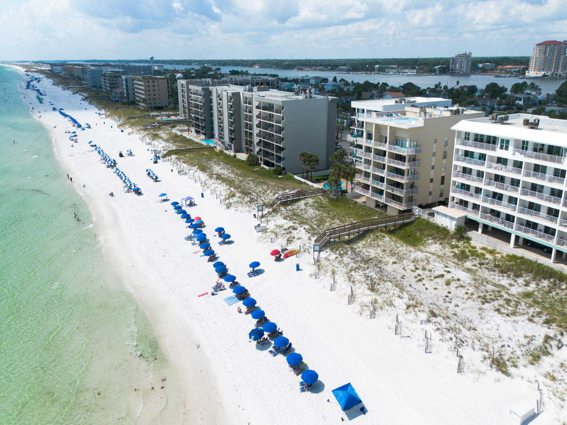 Aerial view Gulf Side beaches