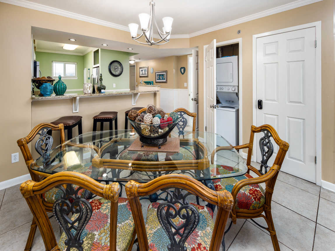 Dining table with seating for six