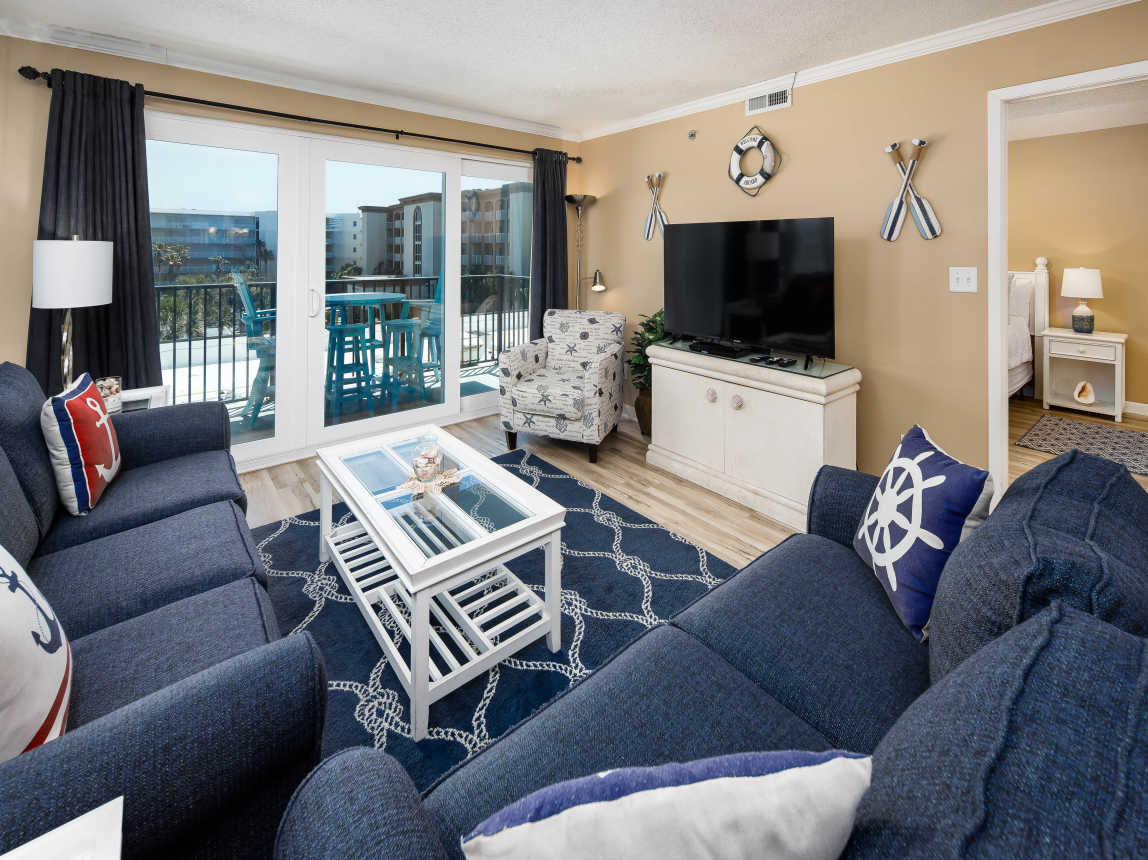 Living room with balcony access