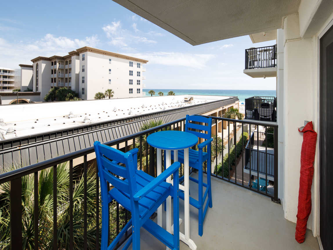 Private balcony with partial gulf views