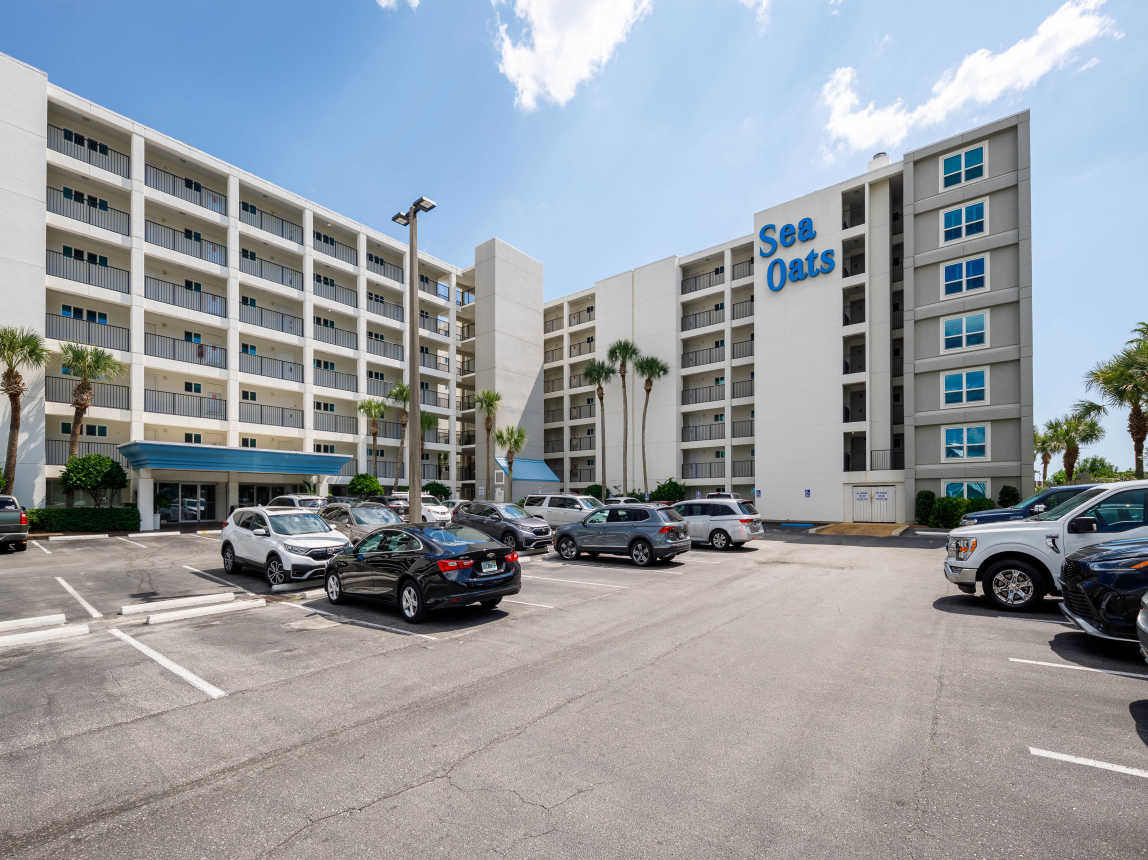 Sea Oats front facade with parking lot