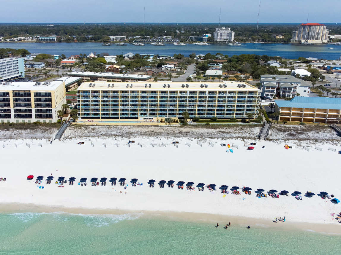 Arial View of Pelican Isle Beach Resort/southern exposure