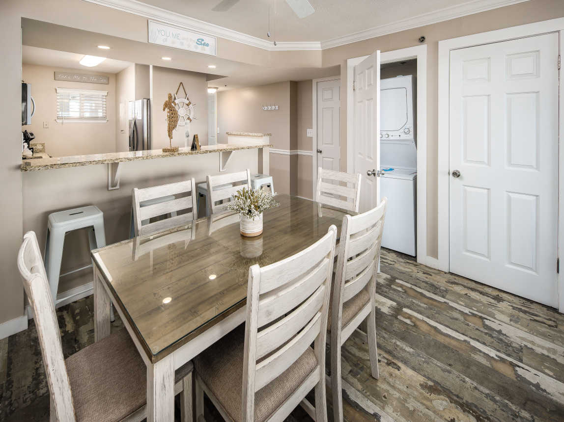 Dining table with seating for six