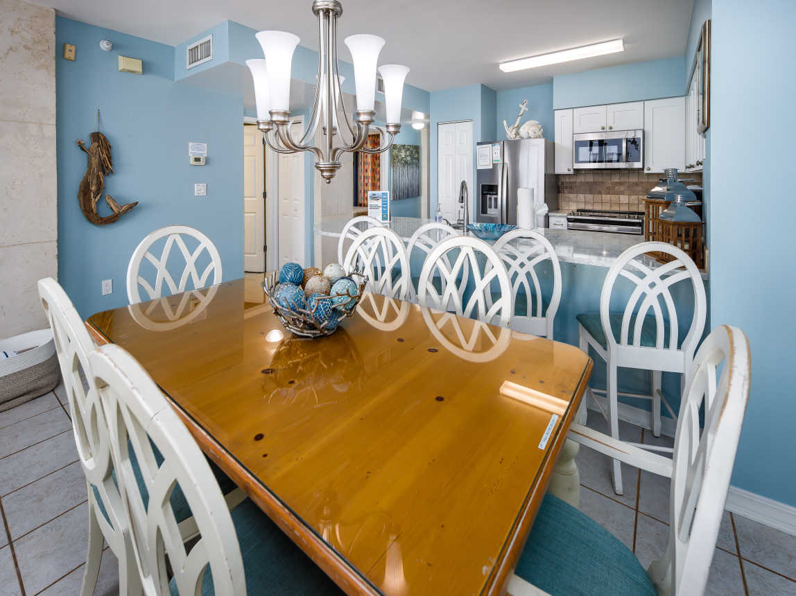 Dining table with seating for six