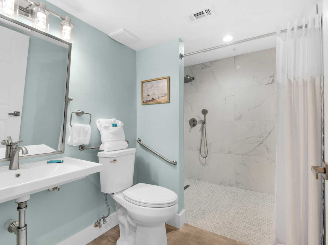 Bathroom with Handicap Friendly Shower