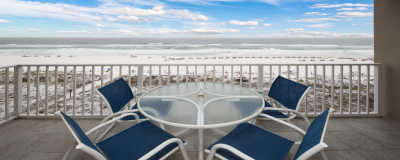 Private balcony with beach front views