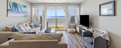 Cozy oceanfront living room