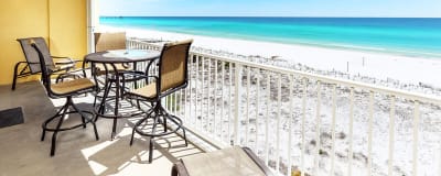 Living Room with Private Balcony - 
Gulf Dunes 413 Fort Walton Beach Okaloosa Island Vacation Rentals
