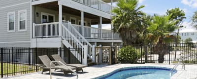 Covered Decks Overlooking Pool