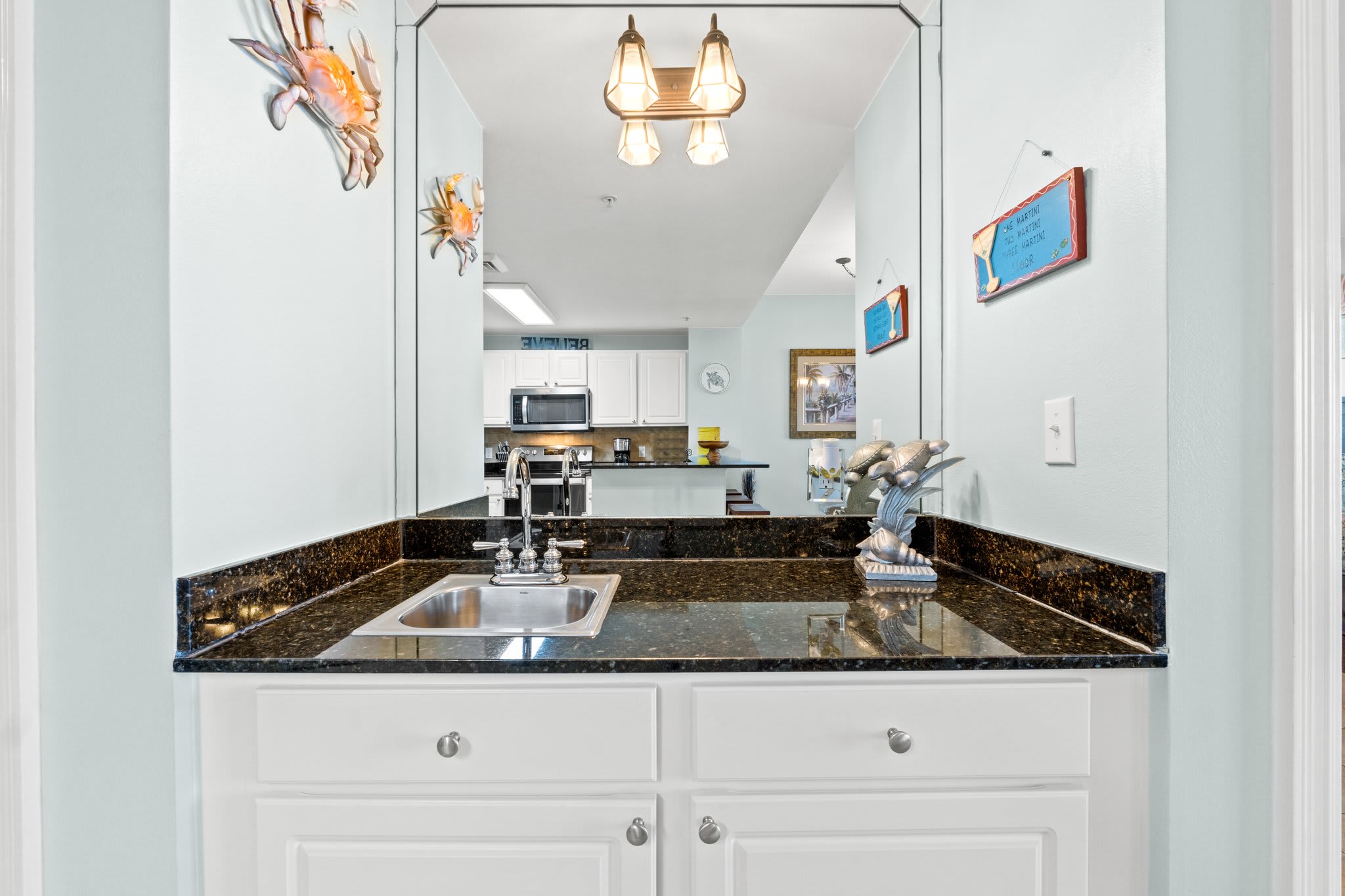 Wet bar off the kitchen and large pantry next to it