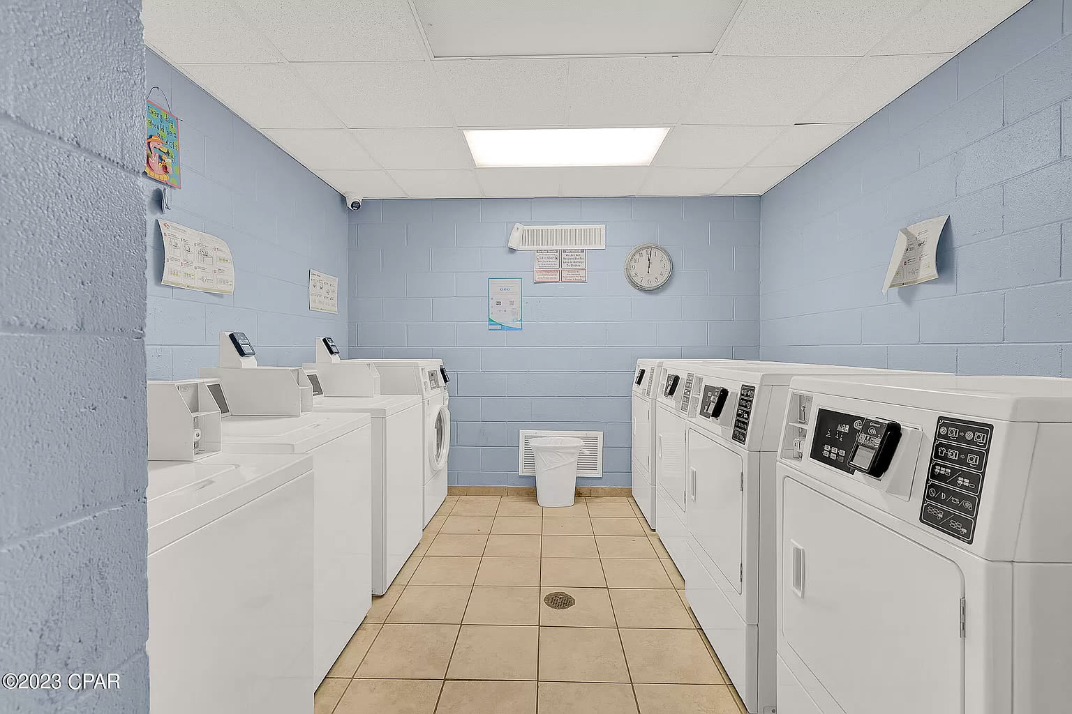 Card/Cash Operated Laundry on Ground Floor Across From Elevators