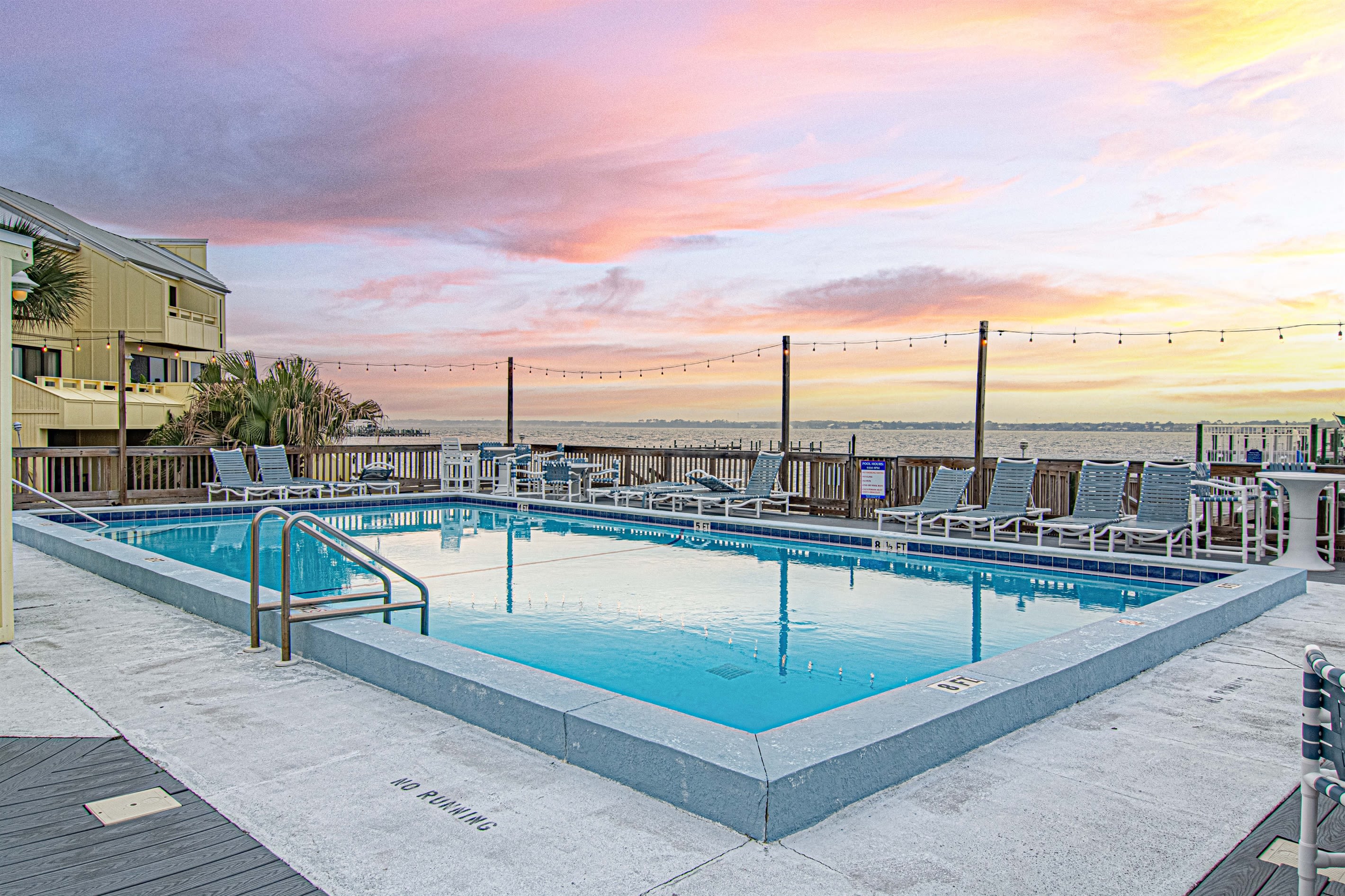 Community Pool at Sunset