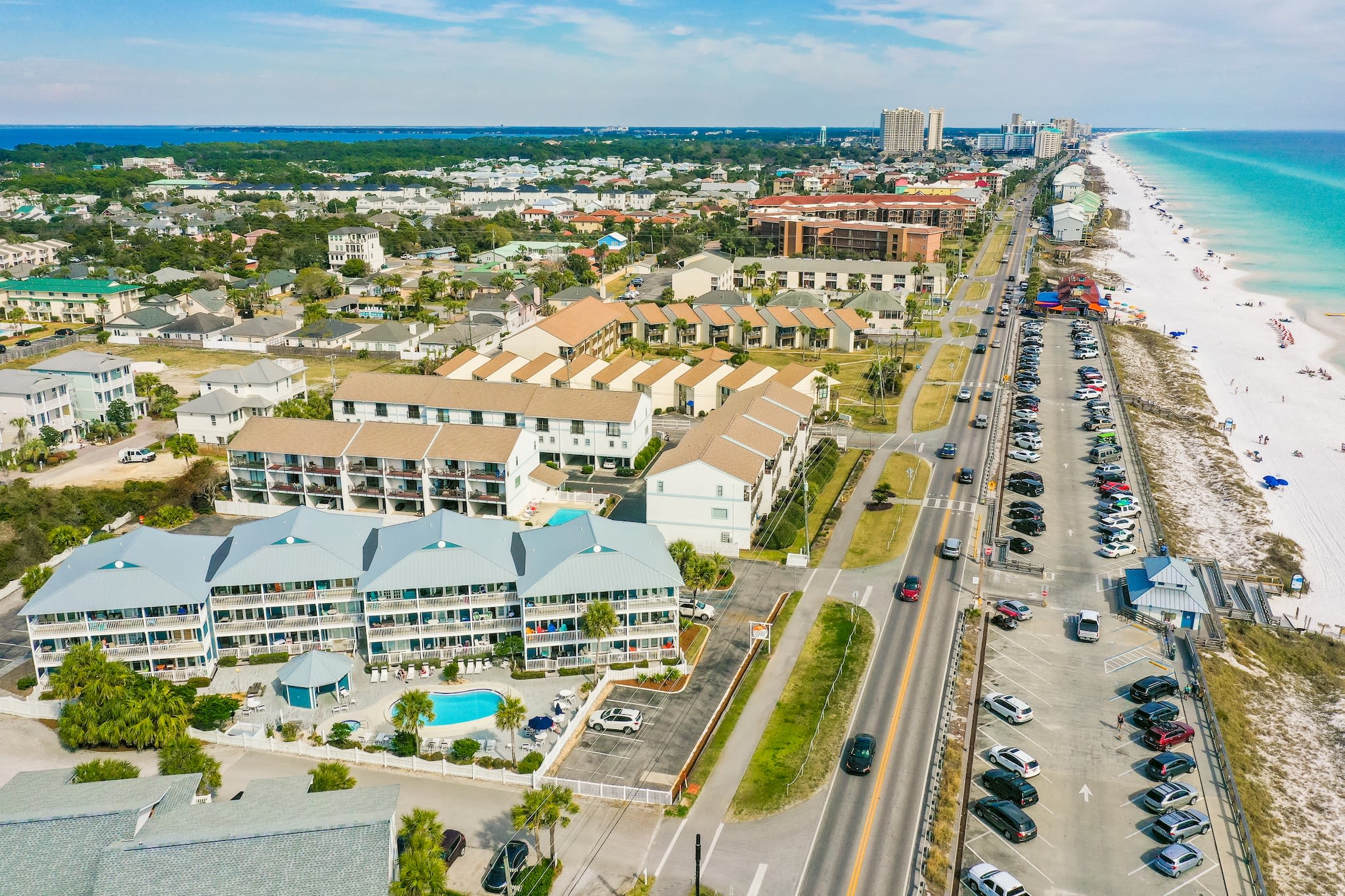 The complex sits in the most perfect location. Great area for long walks on the beach, bike rides, and a perfect pool or beach day!