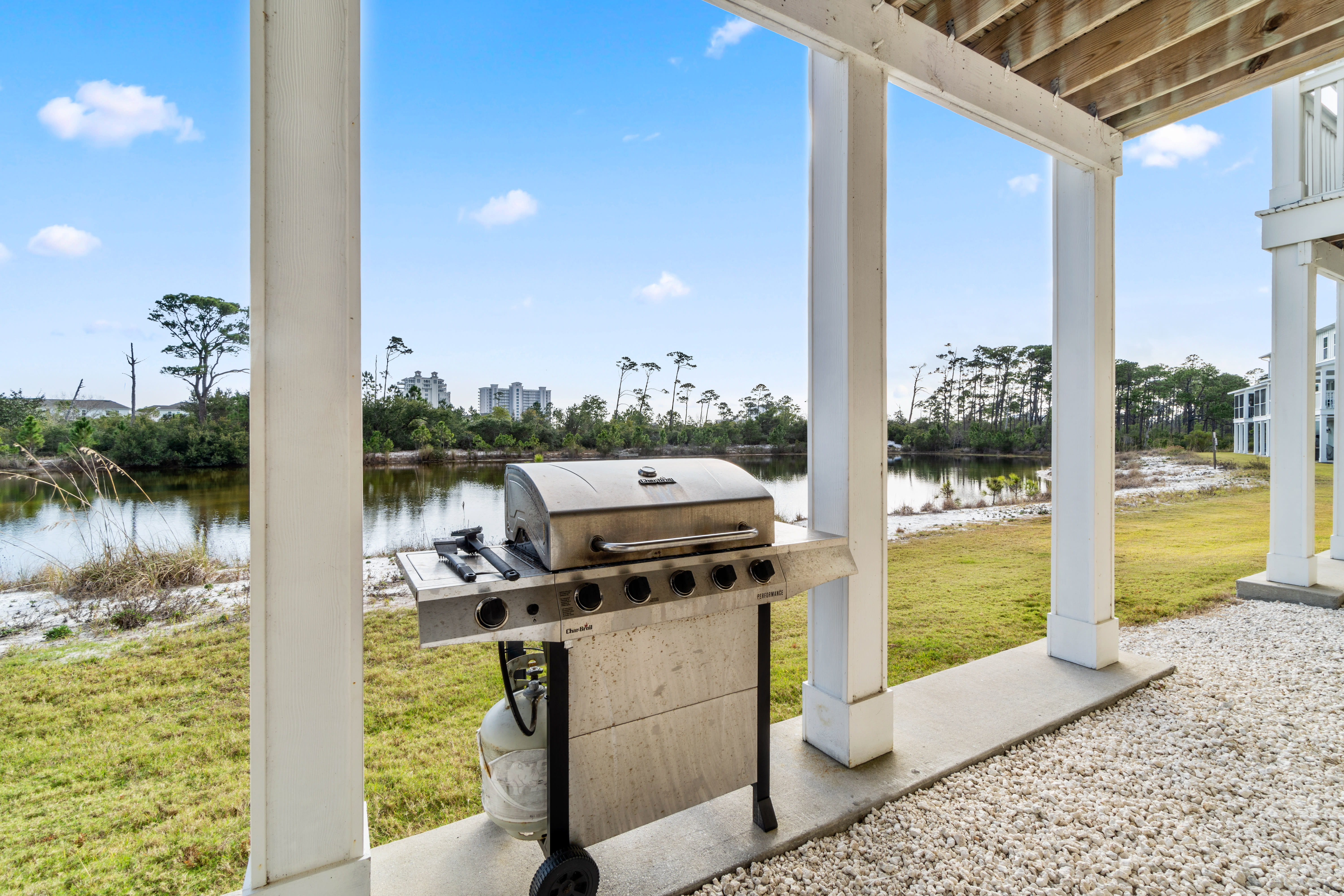 Back Patio with private propane grill