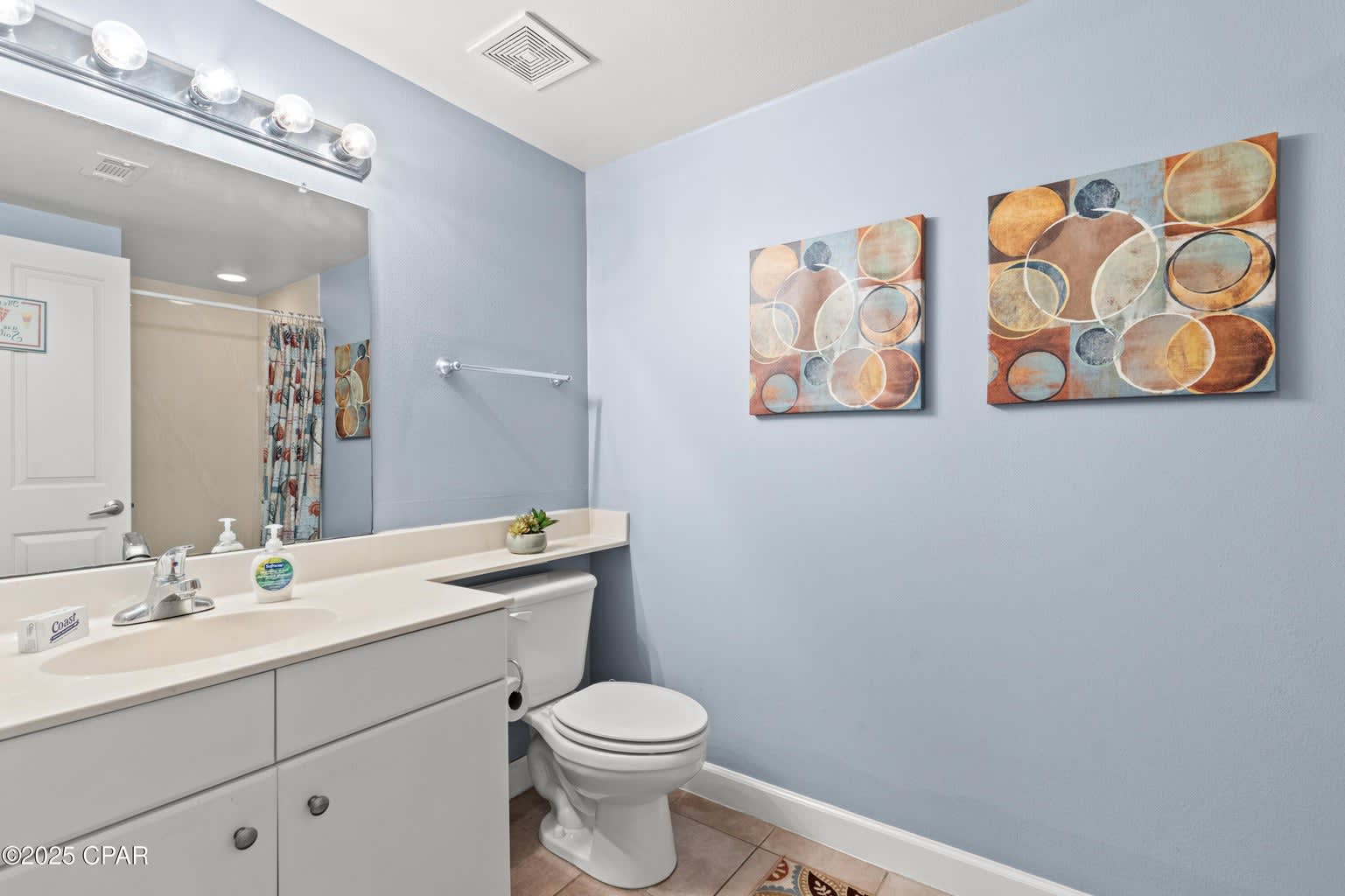 Bunk bathroom with walk in shower. Low clearance for handicapped access. 