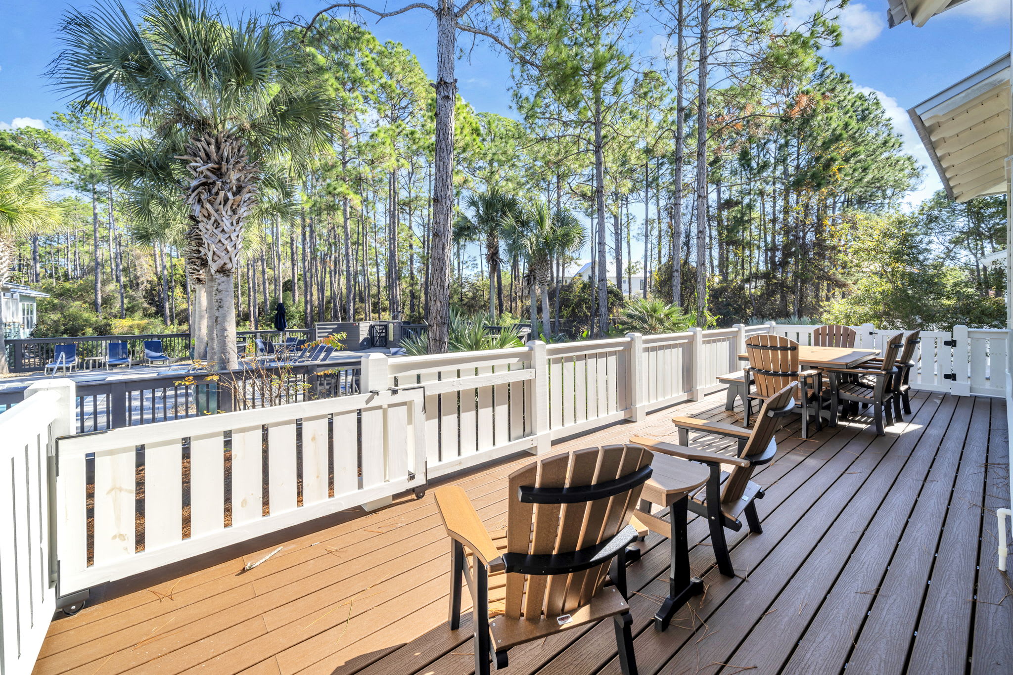 New deck built 10/25.  Lots of space for sitting and dining.