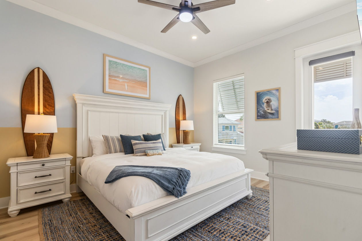 Guest king bedroom 1 with balcony access and ensuite - 2nd floor