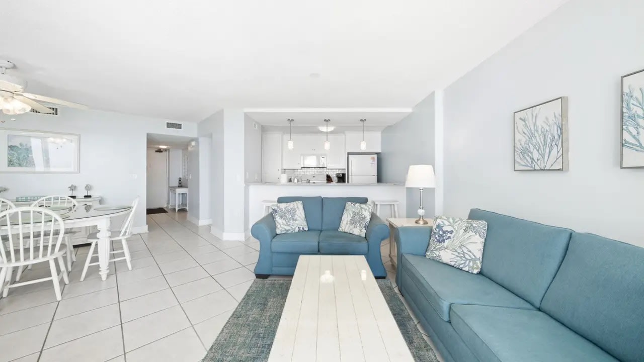 Living and dining areas