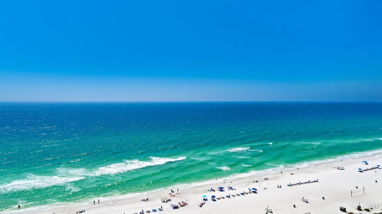 Beautiful white sand and emerald waters