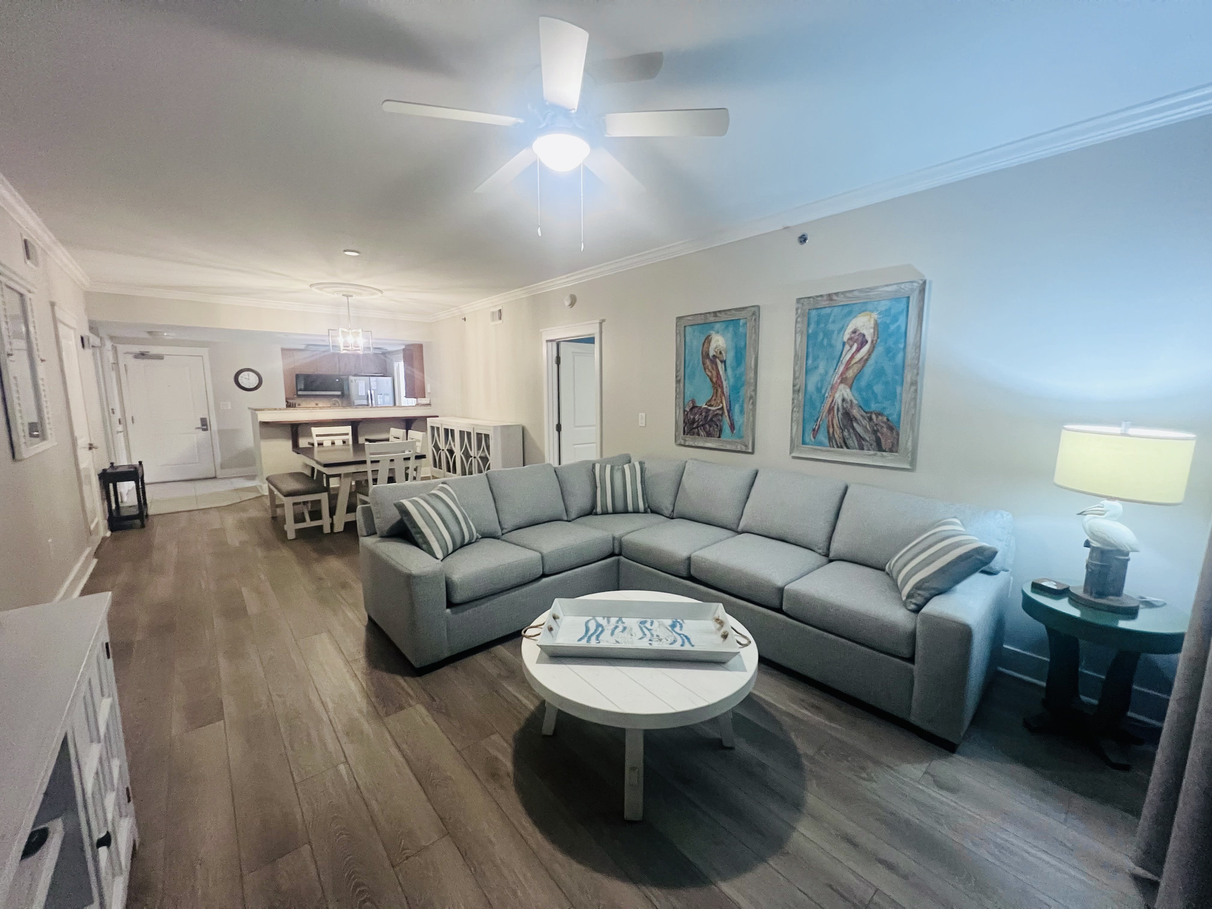 Living Room leading to balcony overlooking the Gulf!
