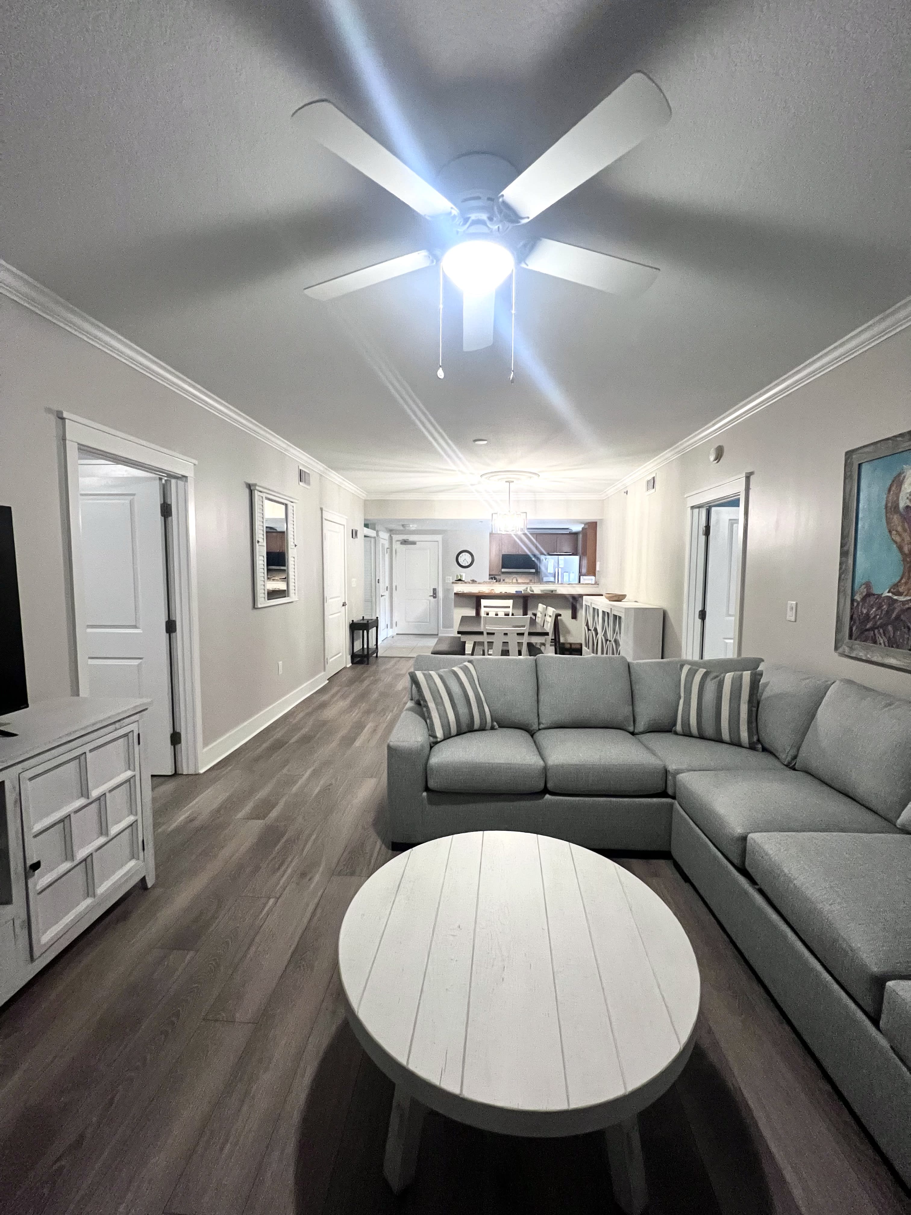 Large Open Living Dining with New Sectional Sleeper