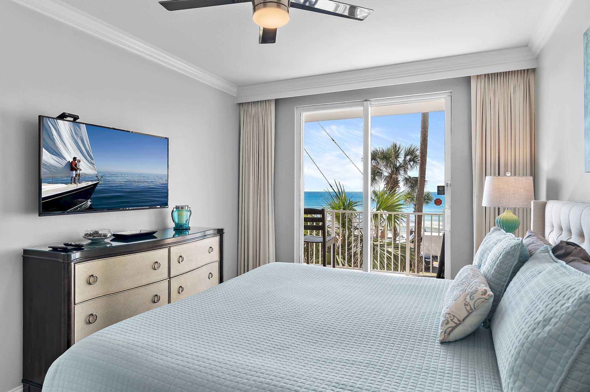 Primary suite with en-suite bath and balcony access (201A)