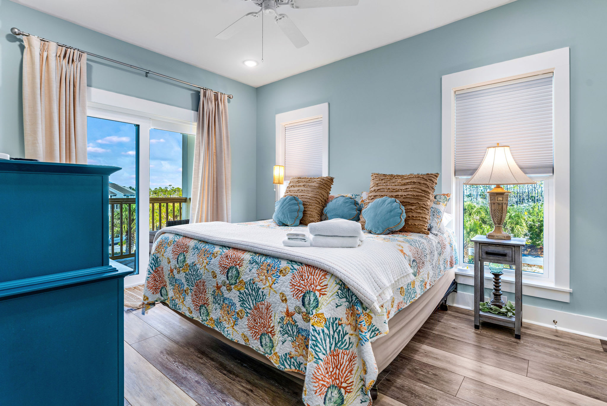 Upstairs King Bedroom Suite 2 with Full Balcony