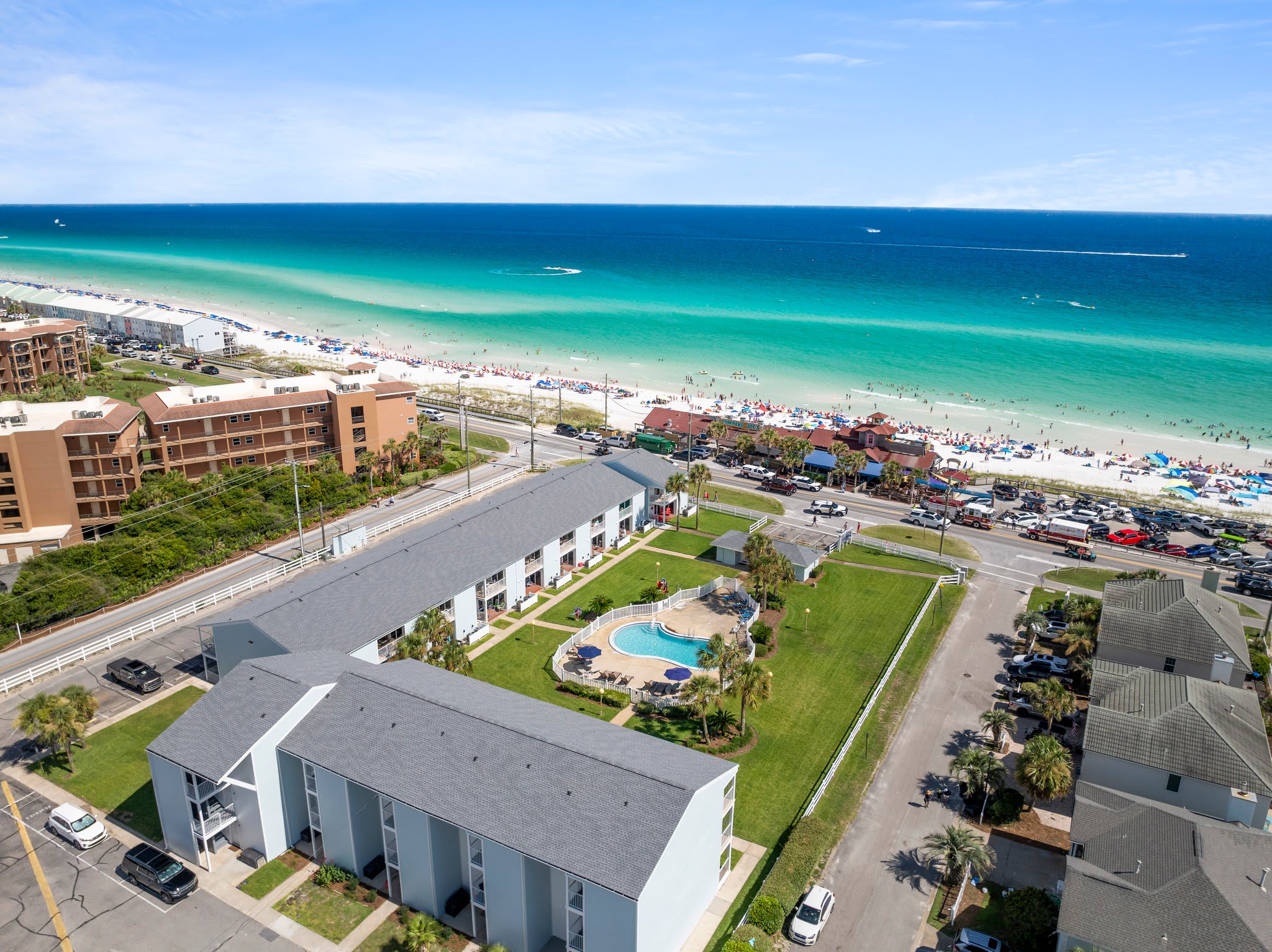 Spectacular location and views form our 3rd story condo in a small complex - GREAT location!  Walk to dining and beach!
