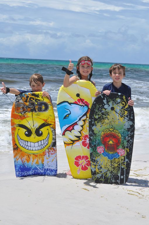 Sand, surf and boogie boards = Thumbs UP!