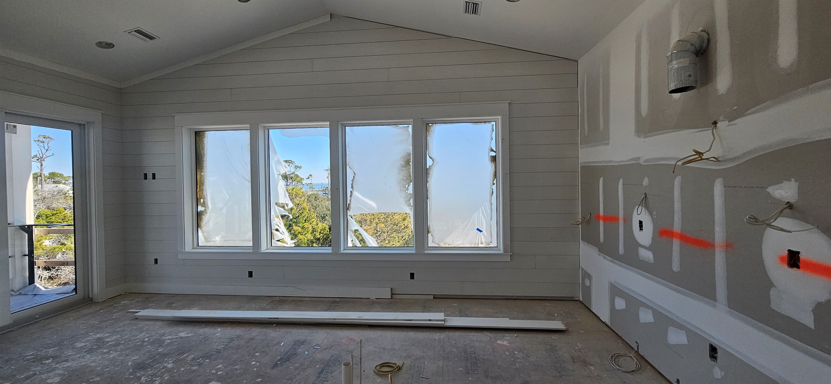Living Room & Kitchen overlooking the bay