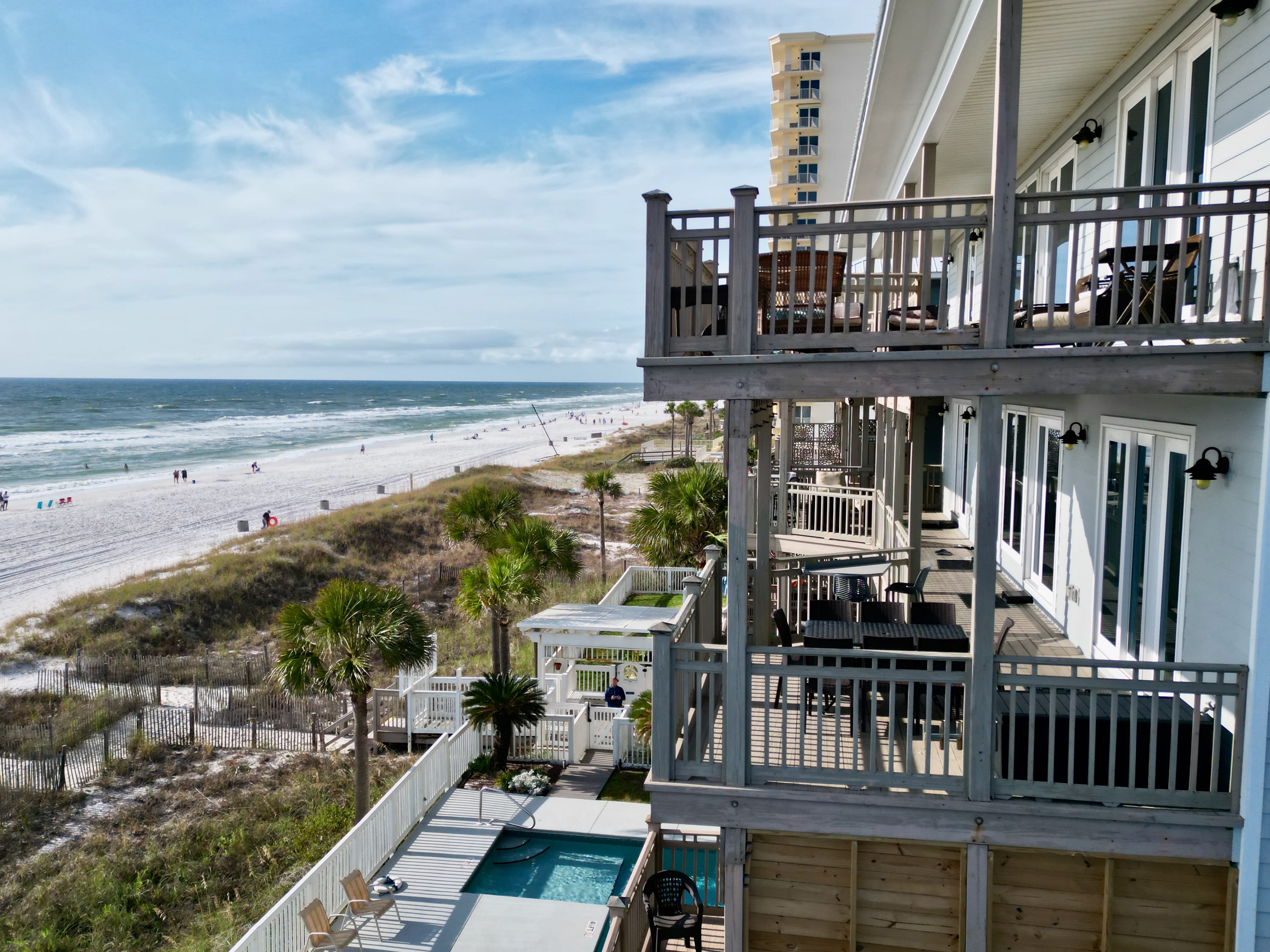 Enjoy your own expansive private deck with big Gulf views&mdash;larger than most condos. Perfect for outdoor dining, lounging, or sunset drinks, this exclusive space gives your group room to spread out in comfort while still steps from the sand and pool.