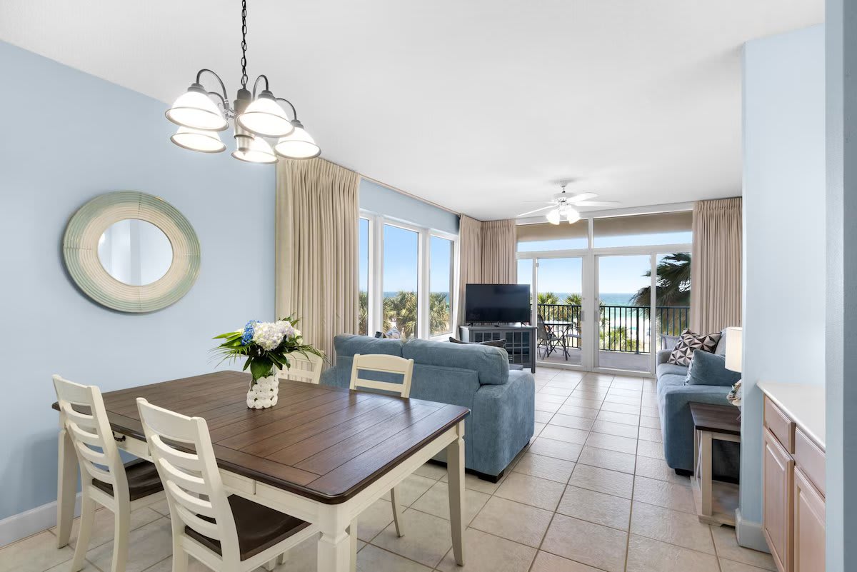 View of the Gulf from living and dining area