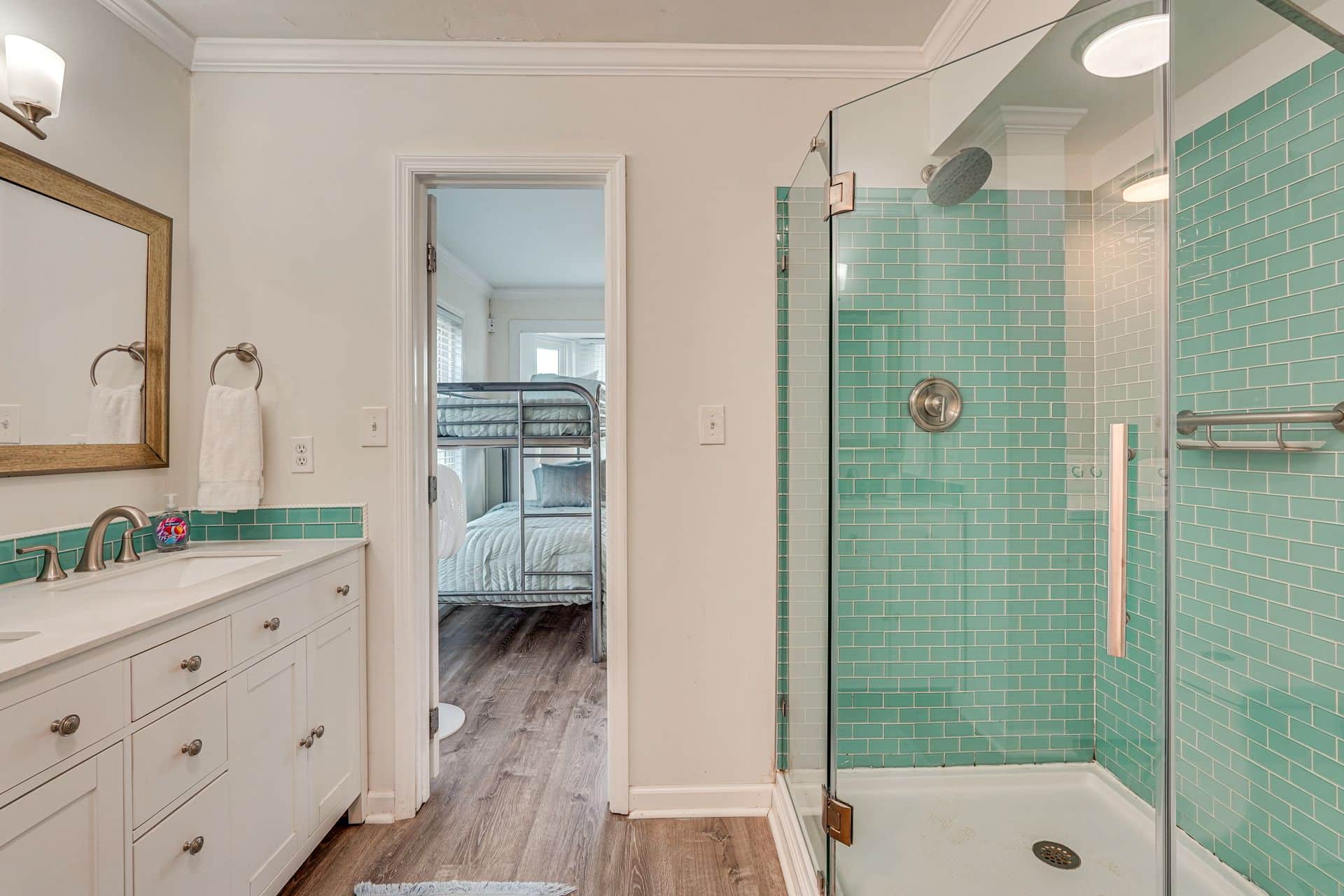 Double Vanity and walk in shower!