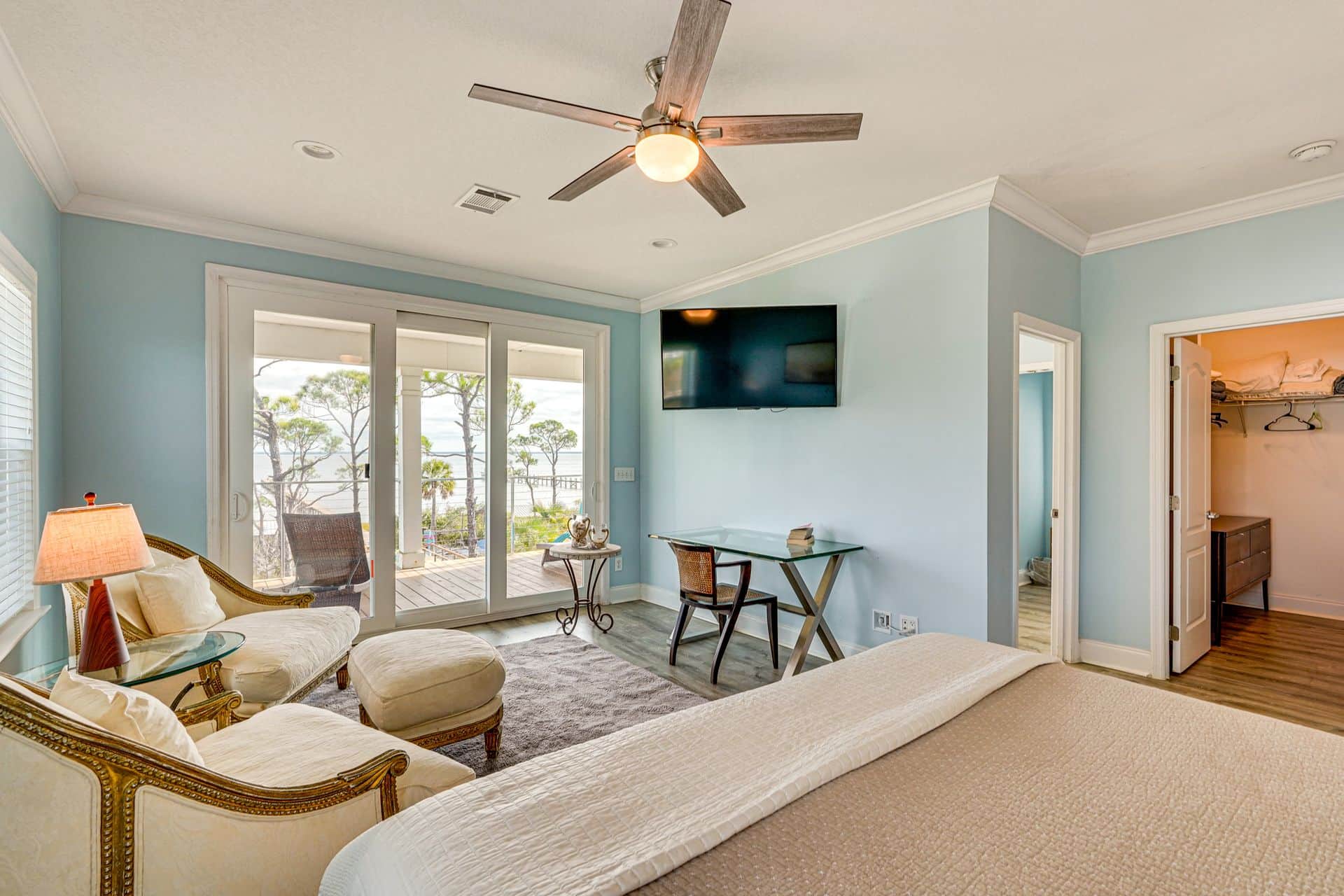 View to Bay from bedroom. Amazing Sunrise over the bay!