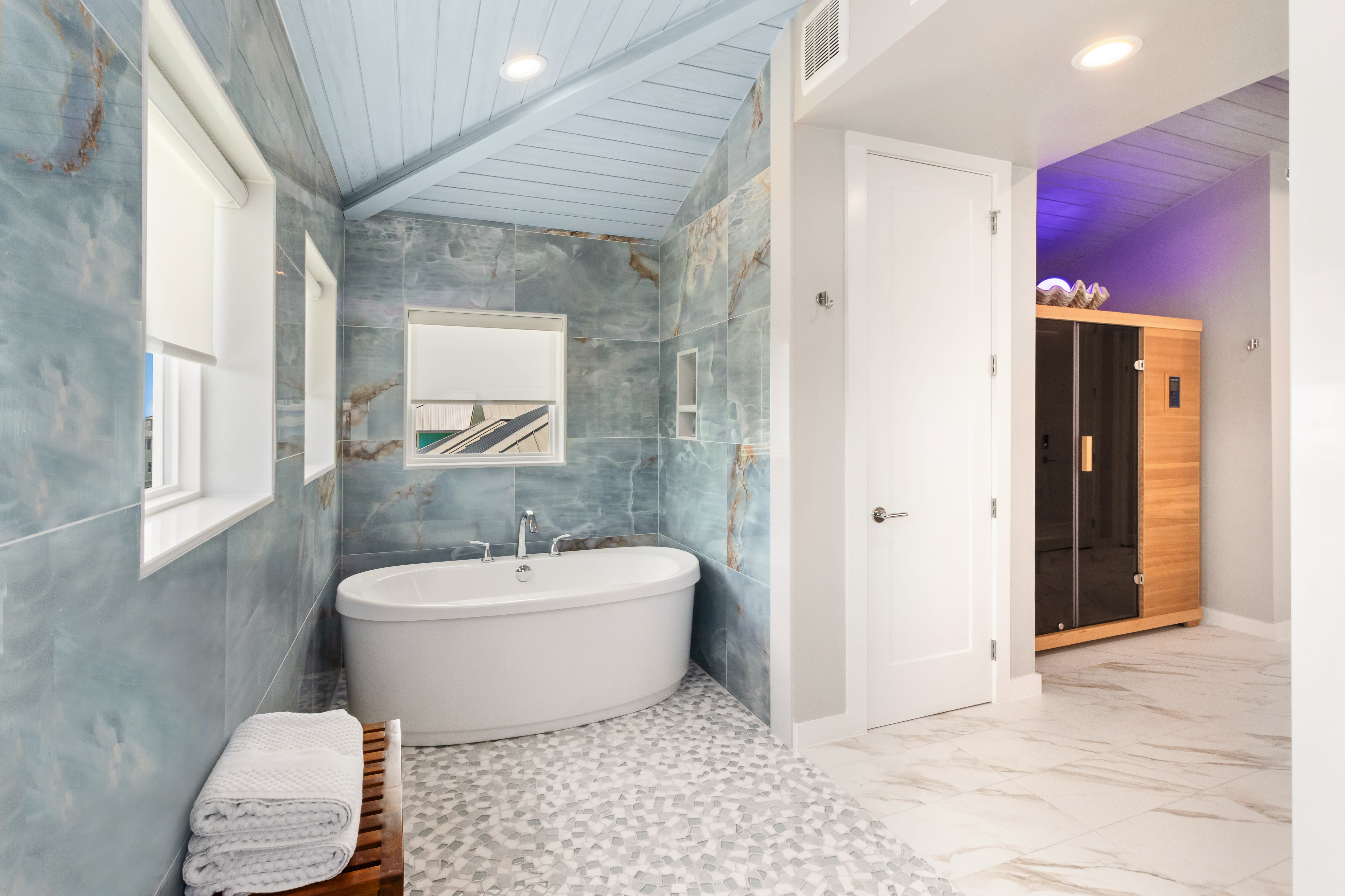 Luxury Suite Bathroom with Jacuzzi Tub and Walk-In shower area