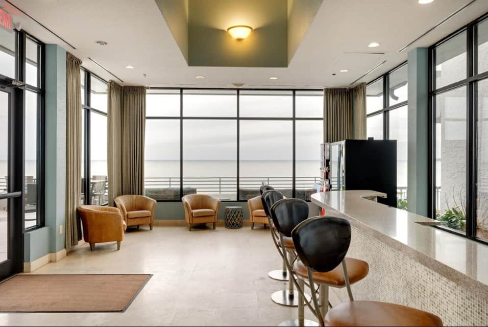 View from seating area