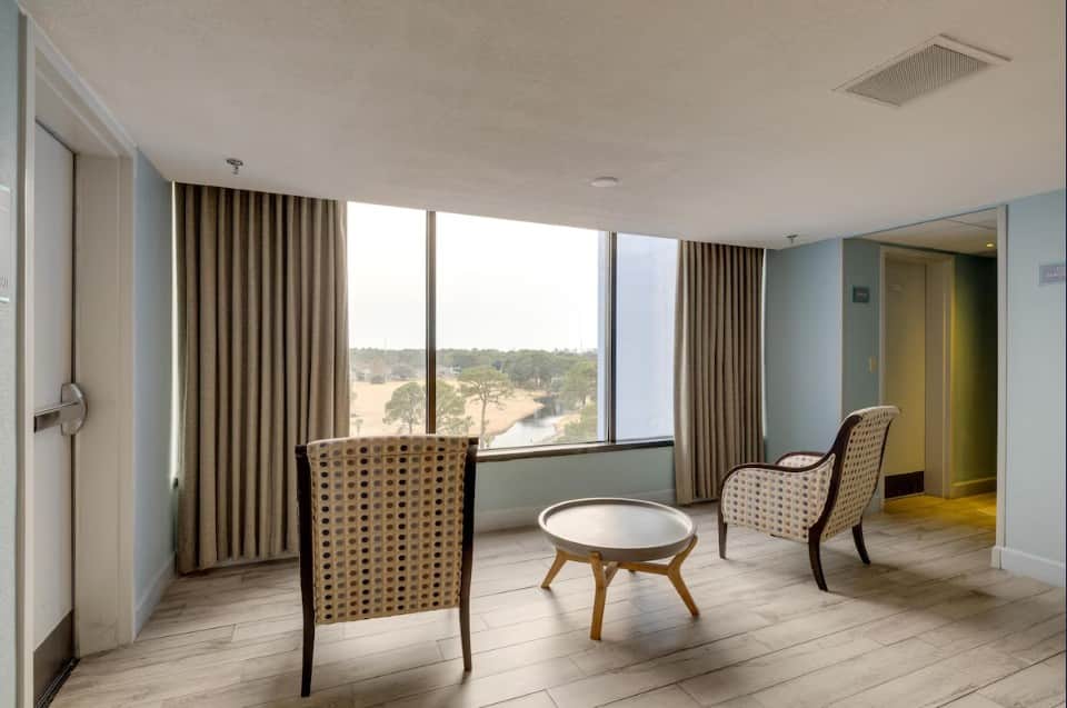 Seats near window to enjoy the view