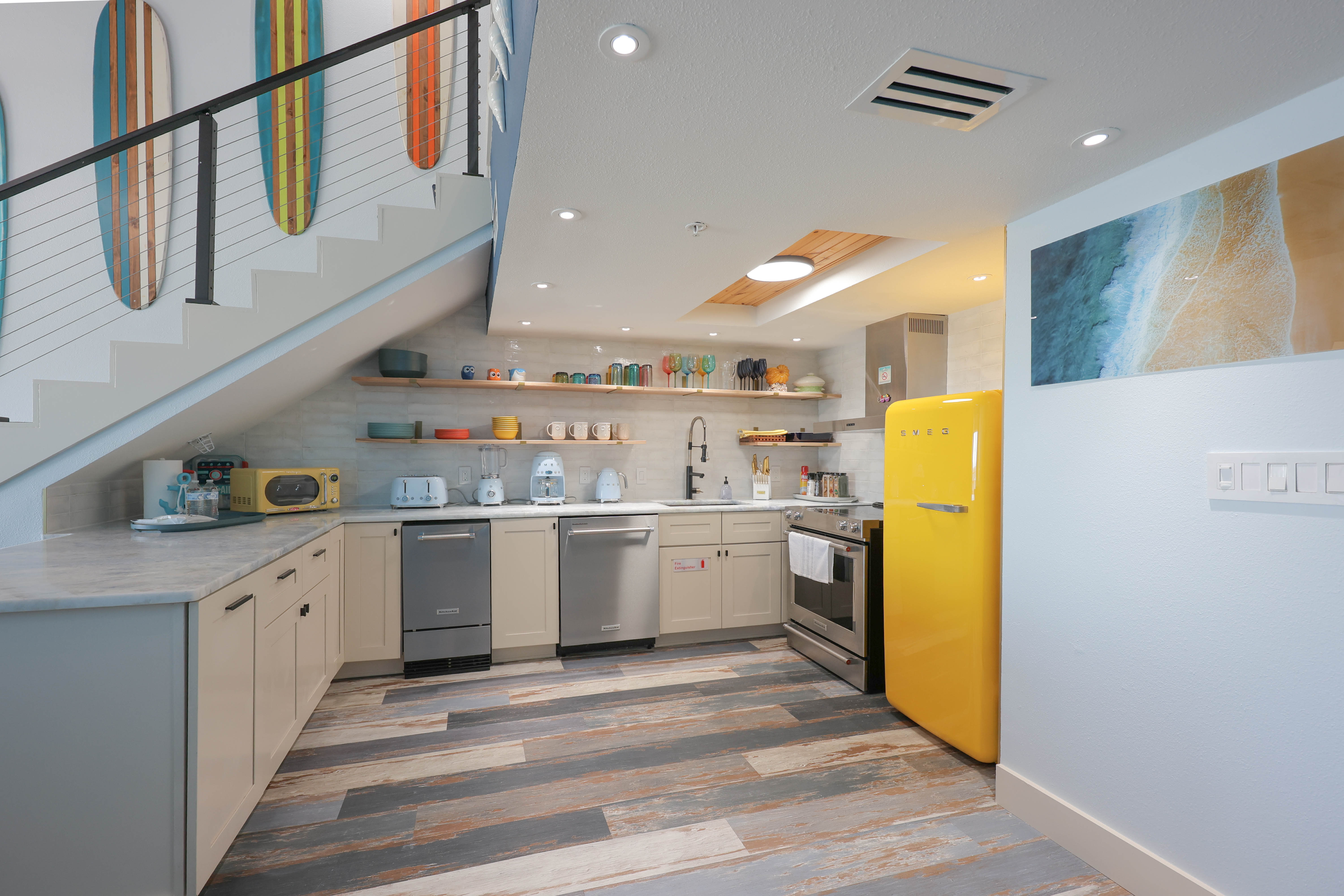 Step into a bold, designer living room where vibrant color meets luxury.