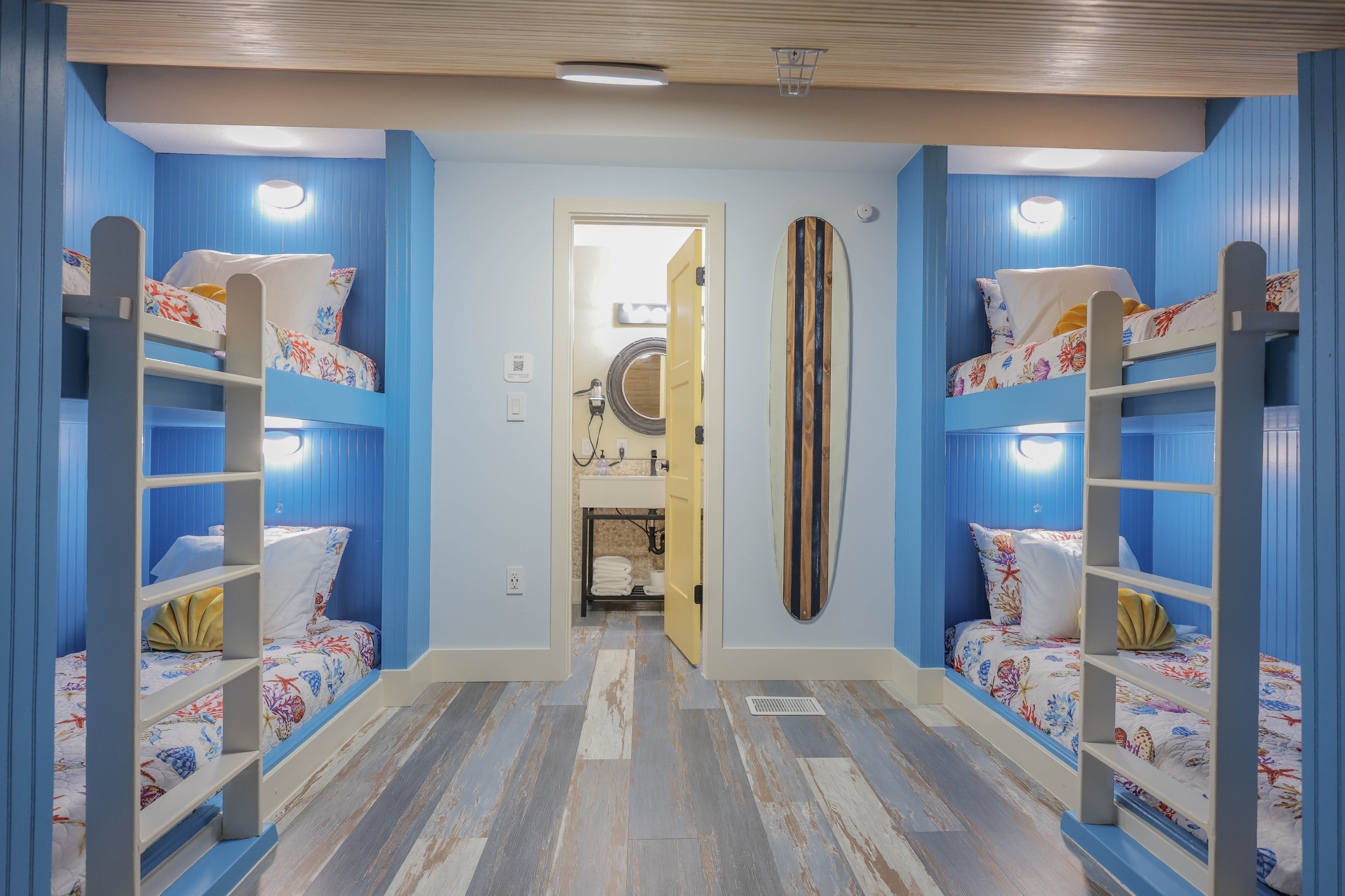 Step into a bold, designer living room where vibrant color meets luxury.