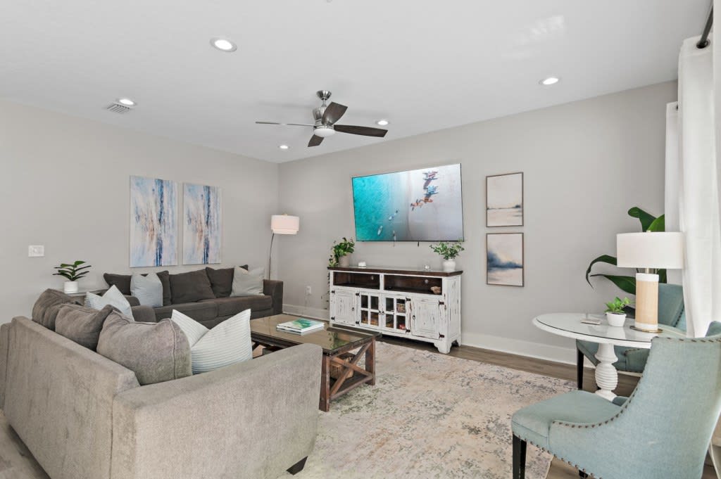 Beautifully decorated living room perfect for gathering.