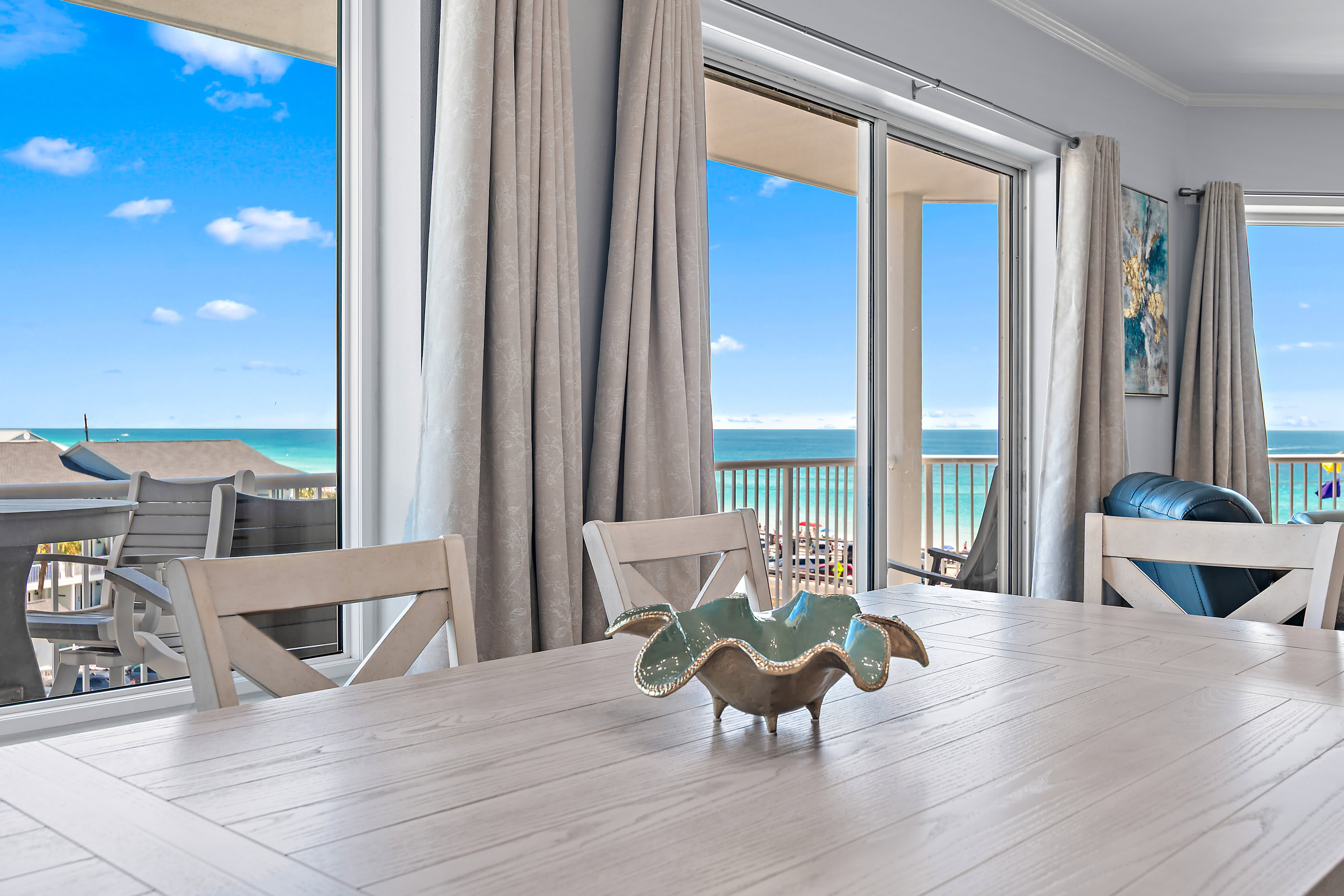 Dining area with GULF VIEWS