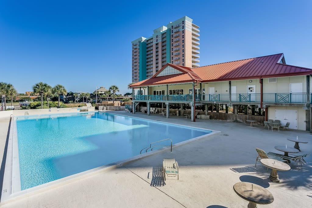 Slip into the Florida sun and take a dip in our Olympic-sized pool!