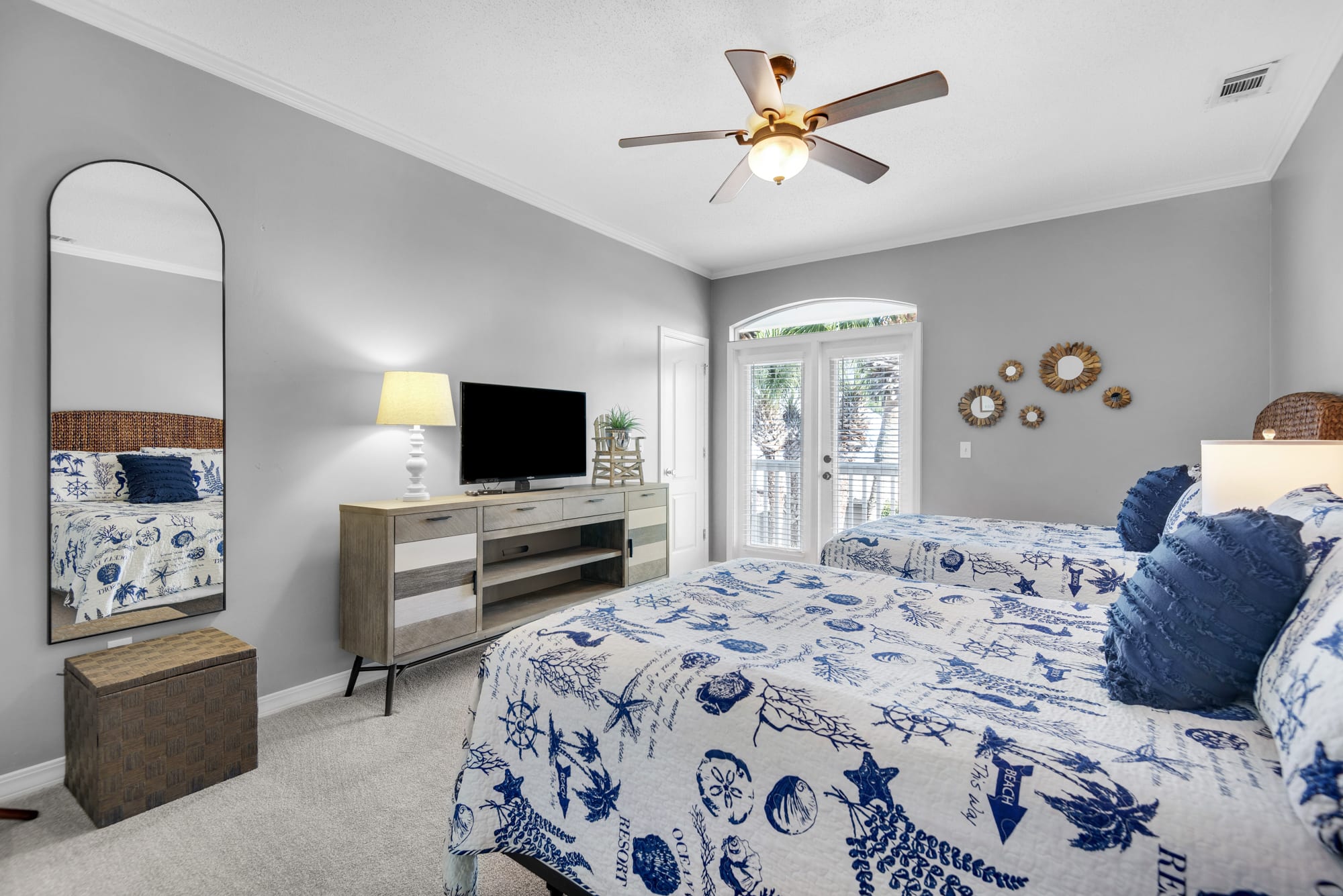 Guest bedroom has two FULL size beds and large flat screen tv