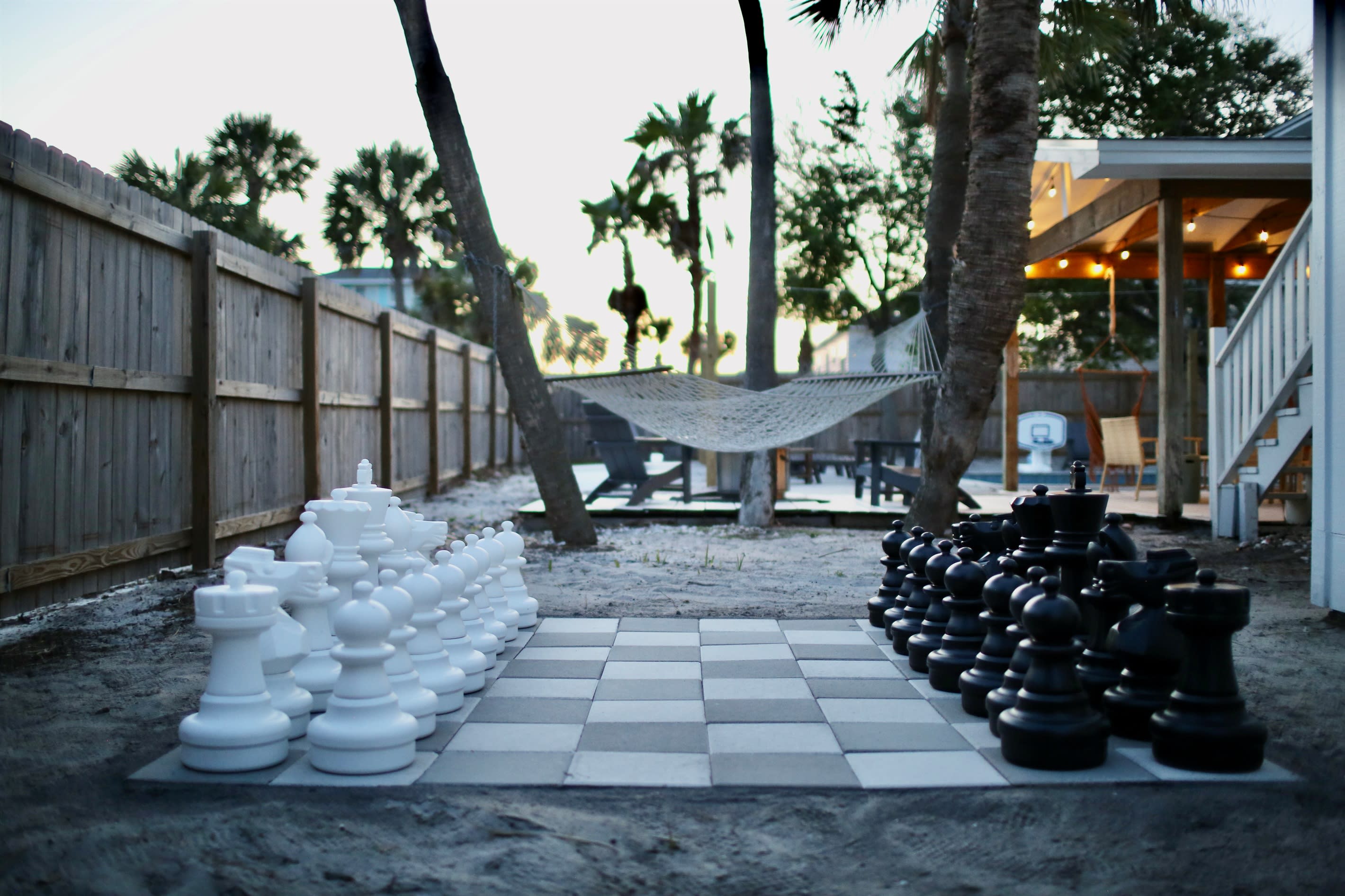 Challenge your crew to a game of giant chess!